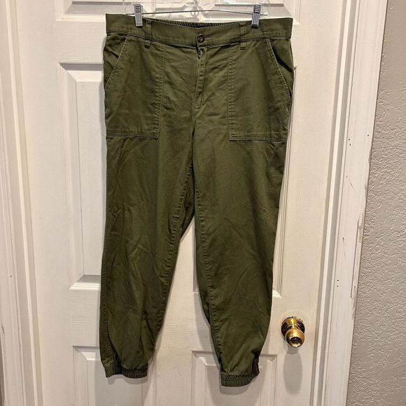 Gap Green Twill Jogger Size Large 81% Cotton 19% Lyocell‎ Pockets - Picture 1 of 9